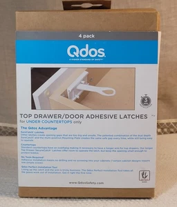 Qdos Top Drawer/Door Adhesive Safety Latches  Baby Proofing No Drilling - Picture 1 of 6