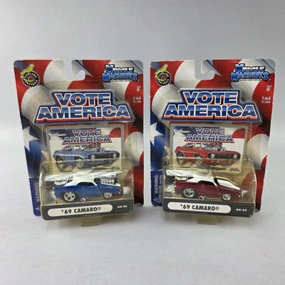 2004 Muscle Machines Vote America '69 Camaro 全套 2 压铸 1: 64 肌肉 — 第 1/4 张图片