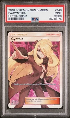 PSA 9(OC) 2018 Pokémon Sun & Moon Full Art Cynthia Ultra Prism #148 Mint Trainer - Image 1 of 2