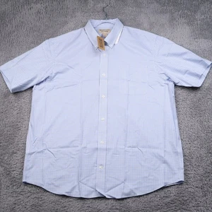 Duluth Trading Co Para Hombres Talla XL Luchador de Arrugas Manga Corta Azul Cuadros de Rejilla Nuevo con Etiquetas - Imagen 1 de 13