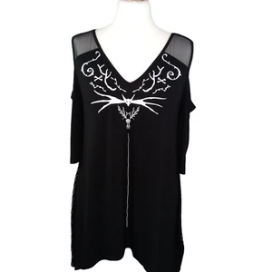 BNWT Disney's The Nightmare Before Christmas Jack Skellington Black Tunic Top M - Picture 1 of 5