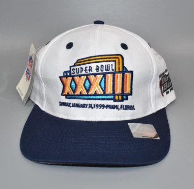De colección NFL Super Bowl XXXIII Atlanta Falcons Logo 7 Snapback Gorra Sombrero - *Manchado Foto 1 de 4