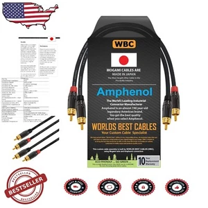 Cable de interconexión Mogami RCA de alta definición de 1,5 pies con conectores chapados en oro - Imagen 1 de 10