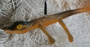 Custom Crocodile Christmas Ornament Figure 9" Long Bendable Poseable  - Picture 1 of 10