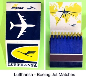 Vintage Lufthansa Airlines – Boeing Jet Matchbook (Unused & Complete) - Picture 1 of 4