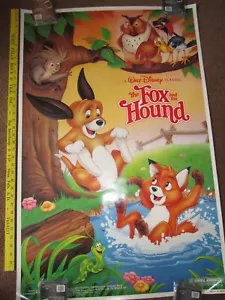 POSTER FILM ORIGINALE FOX AND THE HOUND 27x41 ROTOLATA 1988 WALT DISDISNEY - Foto 1 di 3