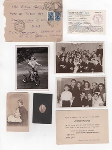 Antique Jewish Judaica Envelope, Mail mard and Photos Rare 1940s - Picture 1 of 2