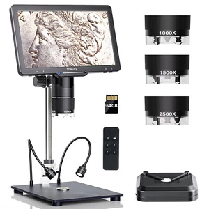 Microscopio para monedas TOMLOV TriL110 10" 2500x Microscopio digital Organizador de soldadura - Imagen 1 de 9