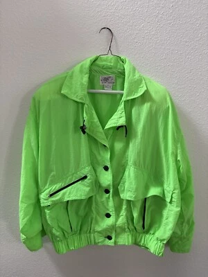 Chaqueta cortavientos grande vintage para mujer de latón ciruela de Nordstrom verde neón Foto 1 de 4