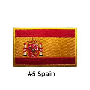 Spain Spanish National Country Flag Embroidered Hook Loop Patch - Picture 1 of 5