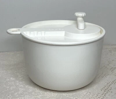 Vintage Copco Large White Salad Spinner White Lid Sam Lebowitz Design #604 USA Foto 1 de 4