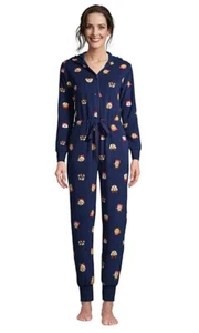Nuevo Lands End PIJAMA SALÓN 16/18 GATO Polar TRAJE 1 pieza TRAJE mujer XL Azul Marino - Imagen 1 de 7