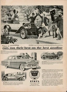 1953 Ethyl Gasoline Oil Vintage Print Ad Chevrolet Lincoln Apperson Car Auto USA - Picture 1 of 8