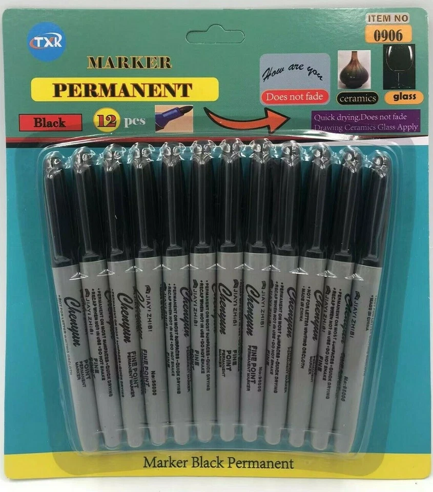 Black Colour Markers Permanent Marker Pen Bulk Fine Point - image 1 of 1