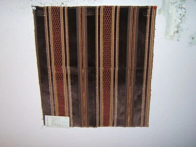 Lee Jofa, Prince Regent Stripe, Velvet, 16" W X 17.50" L,  Color Chestnut - Image 1 of 2