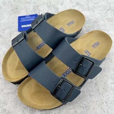 Birkenstock Arizona Birko-Flor Blue Soft Footbed Leather Sandals - Select Size - Image 1 of 4