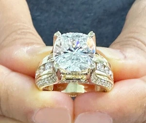 Cushion Diamond Engagement Ring IGI Certified 14k White Gold Halo Prong 5.50ctw - Picture 1 of 14