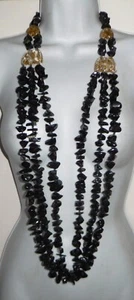 Sobral Fragments Poti Jet Black Bead 51" Long Runway Style Artist Made Necklace - Picture 1 of 7