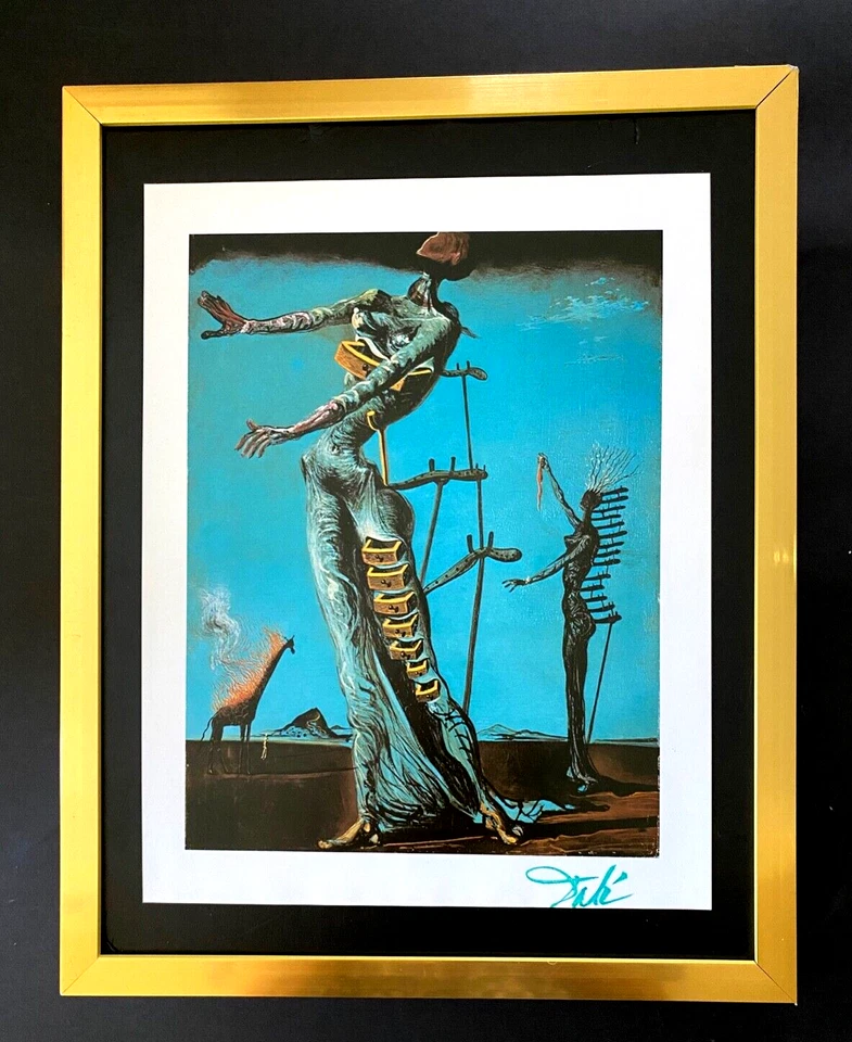 SALVADOR DALÍ | Litografía Offset Vintage 1970 Firmada | Enmarcada en Marco Nuevo $ Foto 1 de 3