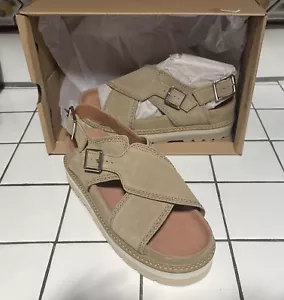 New Clark’s Orianna Dark Sand Platform Sandals Women’s Sz 9 #71032 New In Box - Picture 1 of 6
