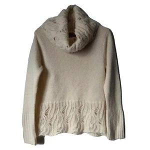 Modern Soul Sweater Women's XS Cowl Neck Long Sleeve Ivory Mixed textures - Picture 1 of 7