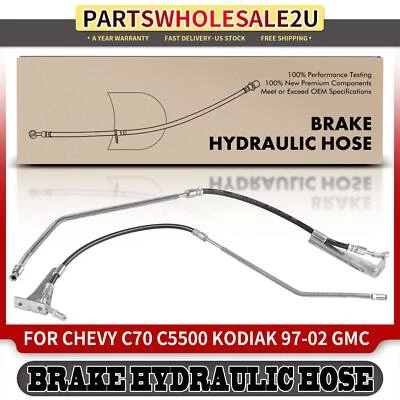 Manguera hidráulica de freno trasero izquierdo y derecho 2 piezas para Chevy C70 C7500 Kodiak GMC P6500 Foto 1 de 4