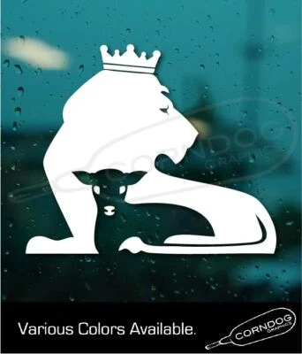 Cordero León VINILO PEGATINA CALCOMANÍA SALVADOR DIOS SEÑOR JESÚS FE RELIGIÓN Foto 1 de 4