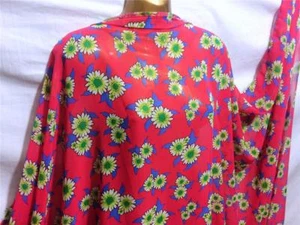*NUEVO*Vestido/Tela Artesanal Suave Cerise Chifón Estampado Floral-Margarita*P&P GRATIS* - Imagen 1 de 8