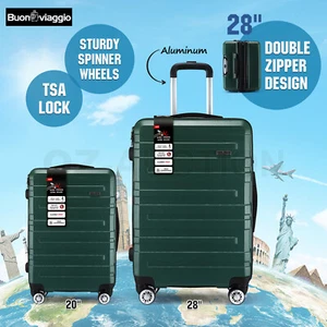 2PCS Luggage Suitcase Trolley Set TSA Hard Case Travel Storage Bag Organiser - Picture 1 of 12
