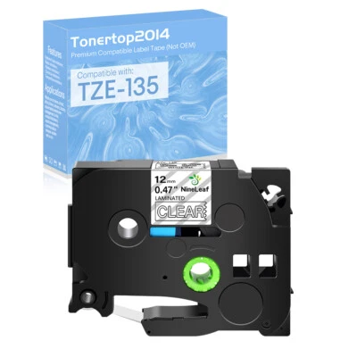 1 упаковка 12 мм белая прозрачная лента для этикеток для Brother P-touch TZ-135 TZe 135 PT-P750W - Изображение 1 из 4