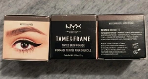 LOTE DE 3 MAQUILLAJE PROFESIONAL NYX Domesticado y Marco Pomada para Cejas, Morena Nuevo en Caja - Imagen 1 de 2