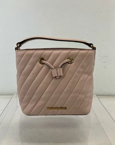 Michael Kors Pink Quilted Leather Drawstring Shoulder Bag - Picture 1 of 7