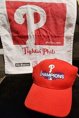 Philadelphia Phillies 2007 NL East Division Champions Hat, New Era + Rally Towel - Image 1 of 4