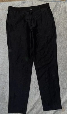 Pantalones Outlier Para Hombre Negros Lino Inyectado Recto Warp Tejido Japonés 33x32 Foto 1 de 4
