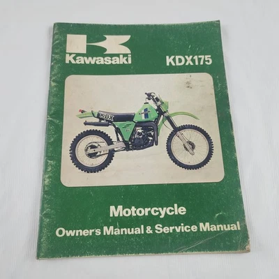 Manual de reparación de servicio original Kawasaki libro del propietario 1980 KDX175 KDX 175 Foto 1 de 4