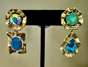 Alexis Bittar nicht übereinstimmende geformte Ohrhänger Goldkristall - Bild 1 von 8