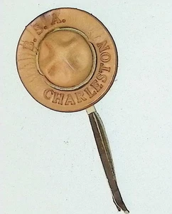 Coastal Carolina Council SC 1940s Charleston Leather Neckerchief Slide - Picture 1 of 3