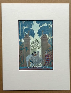 Original George Barbier 1928 Hand-Colored Pochoir Print "Columbine" in 11x14 Mat - Picture 1 of 3