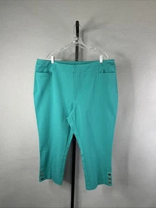 Pantalones capri Soft Surroundings para mujer 2X verdes nuevos sin etiquetas elásticos - Imagen 1 de 10