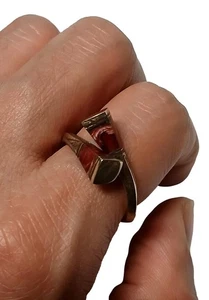 Anillo Tuareg Africano Hecho a Mano, Ajustable Rojo Étnico Tribal Joyería Africana - Imagen 1 de 3