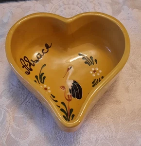 Soufflenheim Elsass Keramik längliche Schale blaue Blume Henri Siegfried - Bild 1 von 7