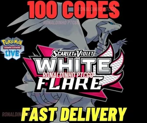 100x  White Flare Codes Booster Pokémon TCG LIVE - PTCGL - SENT FAST - Picture 1 of 1