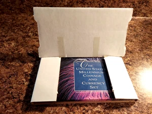 2000 U.S. MILLENNIUM COINAGE AND CURRENCY SETS "SEALED" IN ORIGINAL BOX "READ" - Picture 1 of 7