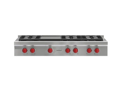 New Wolf 48" Pro-Style Gas Rangetop w/6 Dual-Stacked Sealed Burners - SRT486G - Image 1 of 2