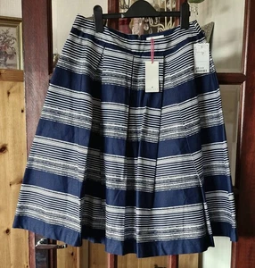 Ladies KEW Skirt uk 12 size M Blue White New ! Vintage Style - Picture 1 of 6