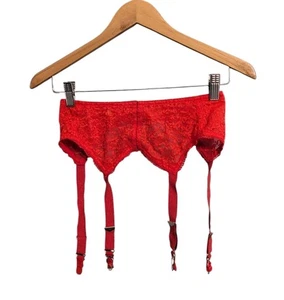 Vintage 1950s 1960s Size 26 Red Lace Garter Belt T - Picture 1 of 6