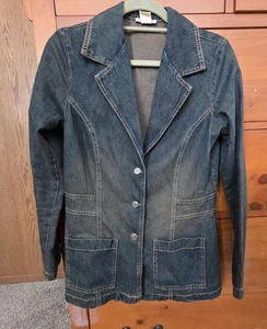 Angie Jeansblazer Medium rostgetönt Einknopf lang Kragen Taschen - Bild 1 von 12