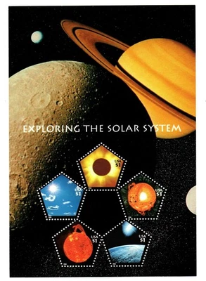 #3410 MNH, EXPLORING THE SOLAR SYSTEM SOUVENIR SHEET, $5.00 (2000) - Image 1 of 2