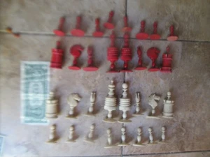 MUY RARO Elegante, Juego Completo de Ajedrez de Hueso del Período de la Guerra Civil de Oficial, REGALO - Imagen 1 de 12