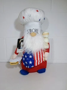 Rae Dunn Patriotic Gnome S'MORE FUN July 4th Plush Weighted Shelf Mantle Décor - Picture 1 of 3